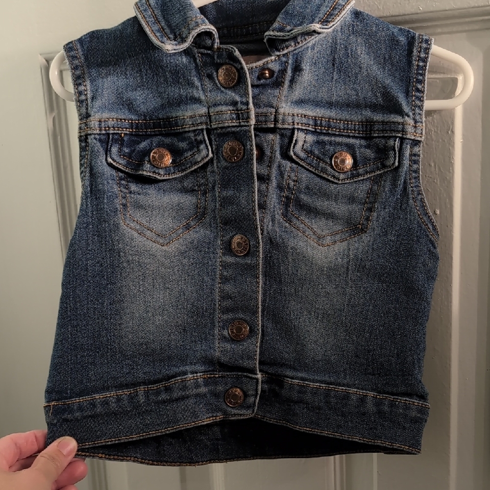 BCBGirls Classic Blue Denim Vest - Picture 1 of 9